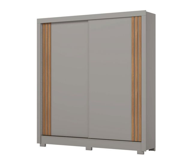 Vestidor puertas correderas dario, gris / nature , 200 x 48,5 x 215 cm, vestidor puertas correderas gran almacenamiento 200 x 48,5 x 215 cm