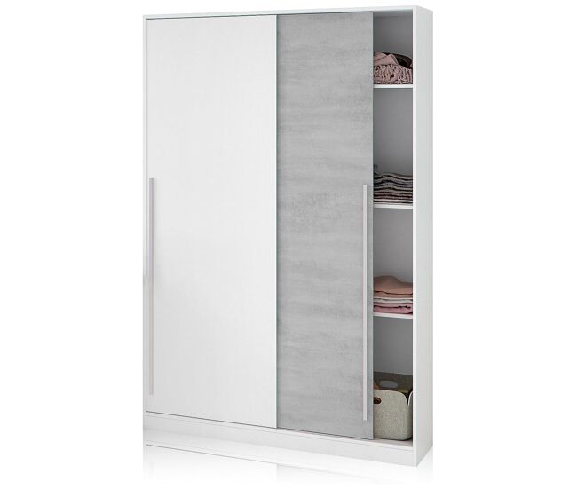 Armario puertas correderas tauro - blanco / cemento
