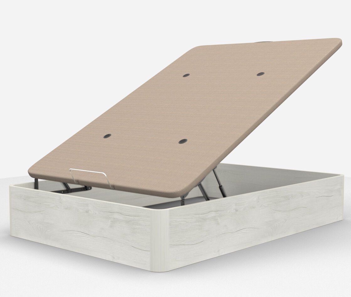 Dormidan - canape abatible de gran capacidad con esquinas redondeadas , base tapizada 3d transpirable + 4 válvulas aireación, 90x190cm artico