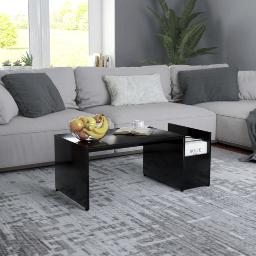Mesa de Centro, Mesa baixa, 90x45x35 cm derivados de madeira preto