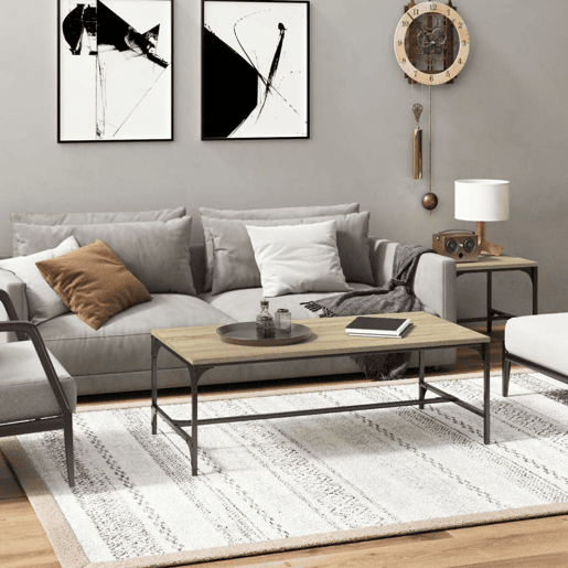 Mesa de Centro, Mesa baixa, 100x50x35 cm derivados madeira carvalho sonoma