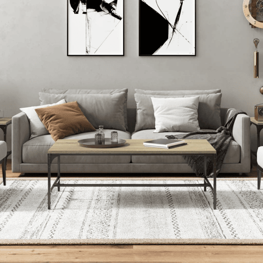 Mesa de Centro, Mesa baixa, 100x50x35 cm derivados madeira carvalho sonoma