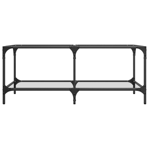Mesa de Centro, Mesa baixa c topo em vidro transparente 98,5x50x40 cm aço Mesa de Centro, Mesa baixa c topo em vidro transparente 98,5x50x40 cm aço