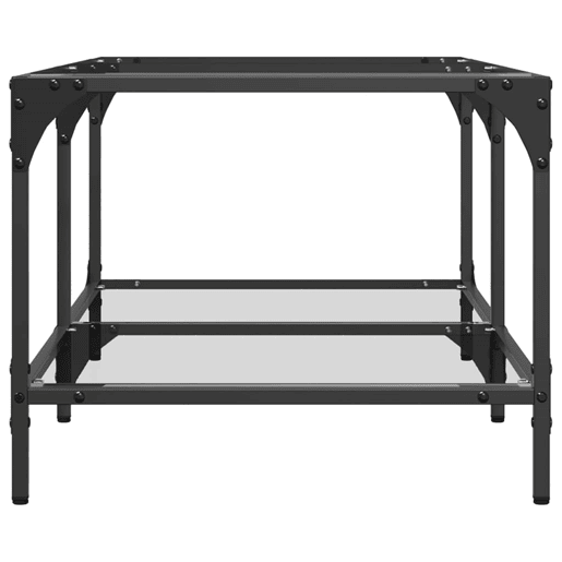 Mesa de Centro, Mesa baixa c topo em vidro transparente 98,5x50x40 cm aço Mesa de Centro, Mesa baixa c topo em vidro transparente 98,5x50x40 cm aço