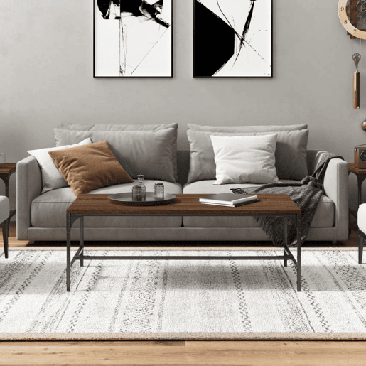 Mesa de Centro, Mesa baixa, 100x50x35 cm derivados madeira carvalho castanho