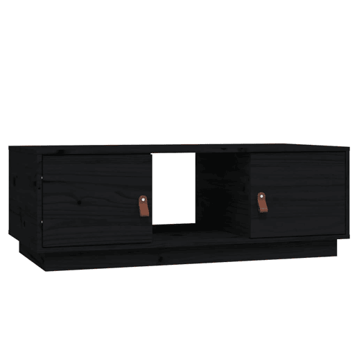 Mesa de Centro, Mesa baixa, 100x50x35 cm madeira de pinho maciça preto