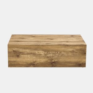 Mesa de centro retangular 90x50x30 cm - textura de madeira, MDF, por montar, pés antiderrapantes, estilo moderno de luxo - cor de madeira
