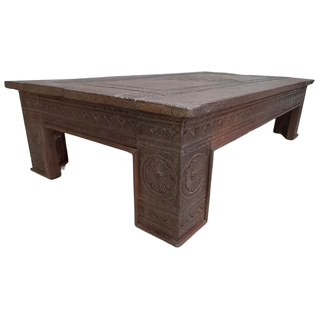 Mesa de centro de madera acabado artesanal