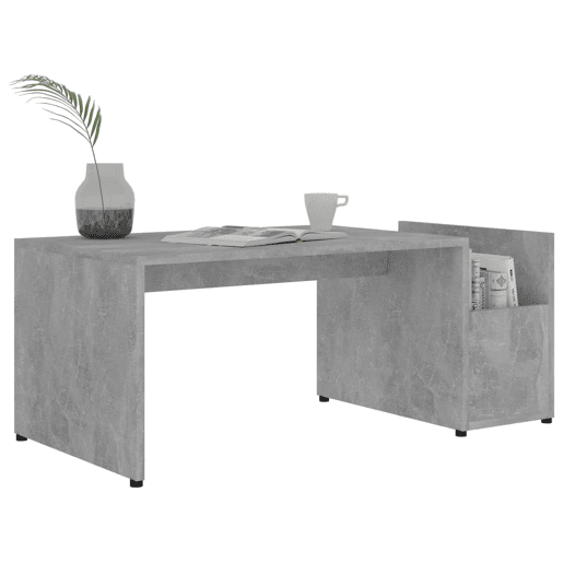 Mesa de Centro, Mesa baixa, 90x45x35 cm derivados madeira cinzento cimento