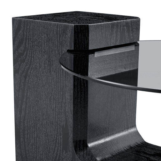 Conjunto de mesas de centro separáveis - tampo em vidro cinzento transparente, estrutura em MDF com efeito de madeira preta, design modular flexível - preto