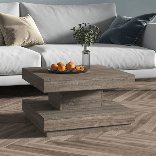 Mesa de Centro, Mesa baixa, 60x60x35 cm MDF cinzento