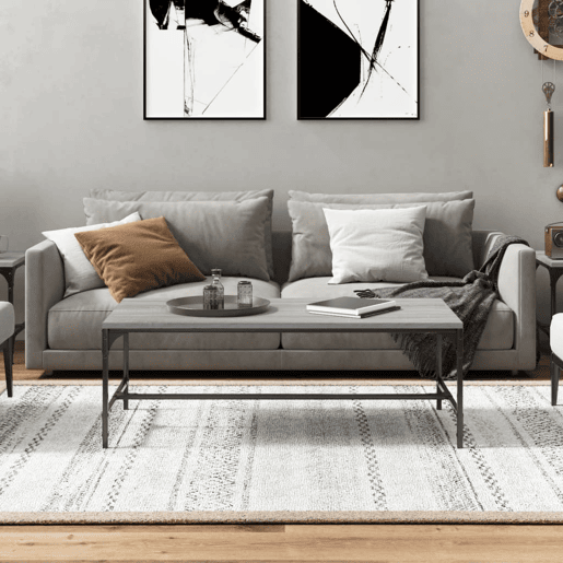 Mesa de Centro, Mesa baixa, 80x50x35 cm derivados de madeira cinzento sonoma