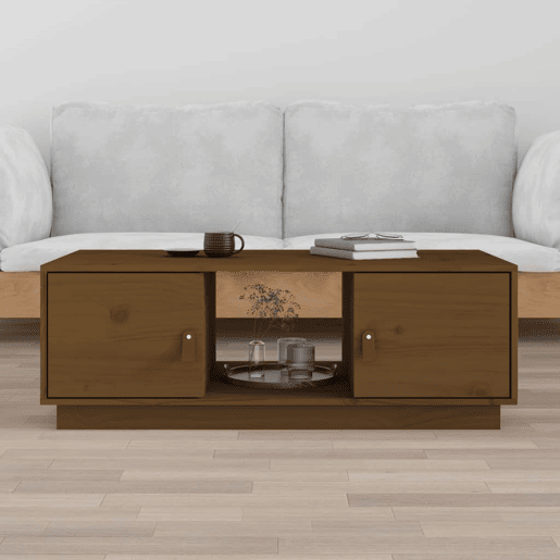 Mesa de Centro, Mesa baixa, 100x50x35 cm pinho maciço castanho mel