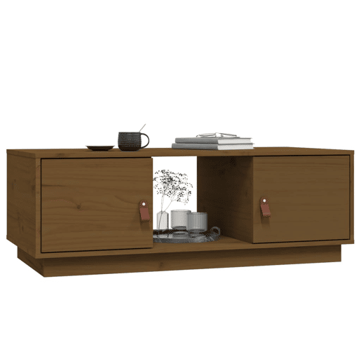 Mesa de Centro, Mesa baixa, 100x50x35 cm pinho maciço castanho mel