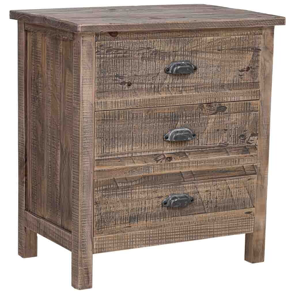 Mesita de noche de madera marrón 62.5x40x68.5h cm