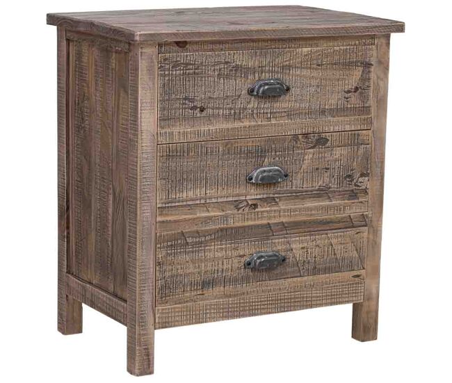 Mesita de noche de madera marrón 62.5x40x68.5h cm