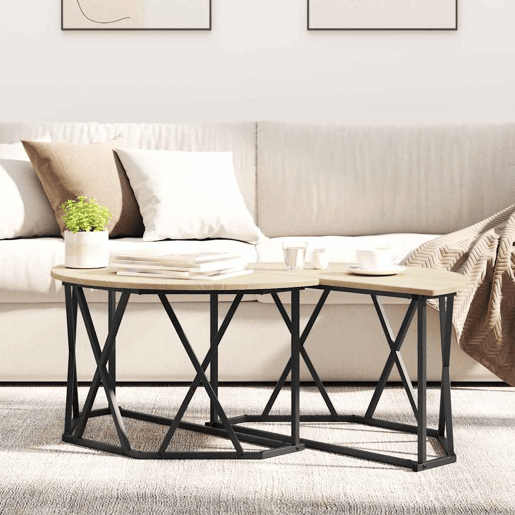 Mesa de Centro, Mesa baixa, Carvalho Sonoma 80 x 80 x 42 cm