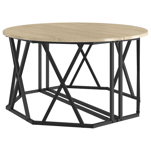 Mesa de Centro, Mesa baixa, Carvalho Sonoma 80 x 80 x 42 cm