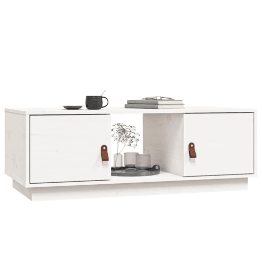Mesa de Centro, Mesa baixa, 100x50x35 cm pinho maciço branco
