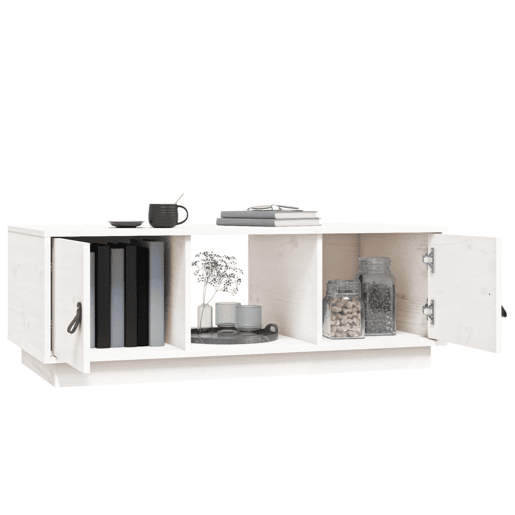 Mesa de Centro, Mesa baixa, 100x50x35 cm pinho maciço branco