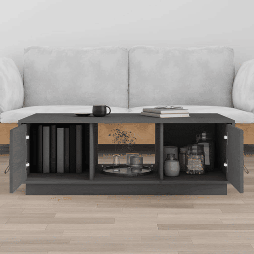 Mesa de Centro, Mesa baixa, 100x50x35 cm pinho maciço cinza