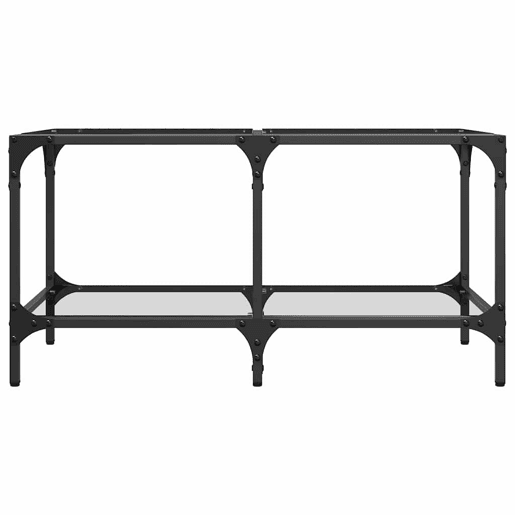 Mesa de Centro, Mesa baixa c topo em vidro transparente 78,5x40x40 cm aço
