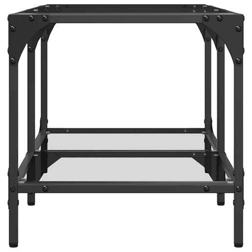Mesa de Centro, Mesa baixa c topo em vidro transparente 78,5x40x40 cm aço
