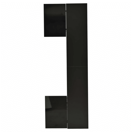 Conjunto de sala de estar modular de 4 peças - compacto com grande capacidade de arrumação, vitrina e porta reversível - preto