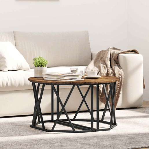 Mesa de Centro, Mesa baixa, Carvalho Defumado 80 x 80 x 42 cm