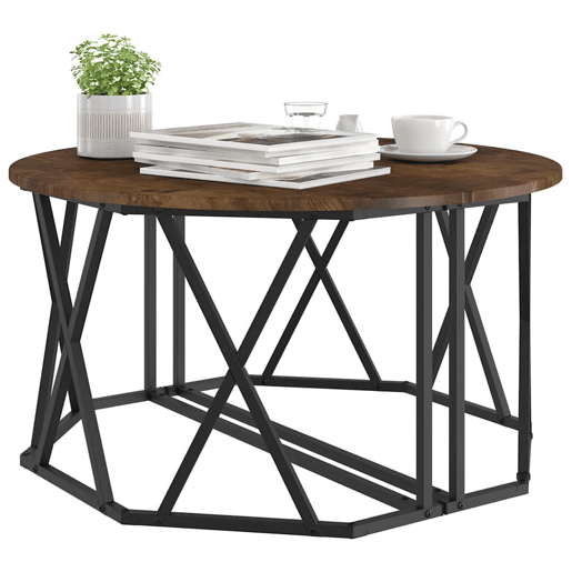Mesa de Centro, Mesa baixa, Carvalho Defumado 80 x 80 x 42 cm