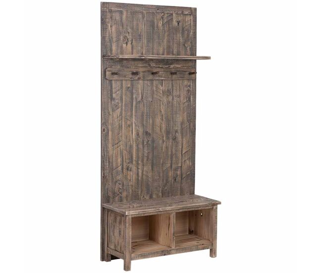 Recibidor con banqueta de madera marrón 88x39x200h cm
