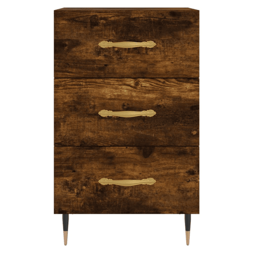 Soluna Home - Mesas de cabeceira Madeira trabalhada e ferro 40 x 40 x 66 cm