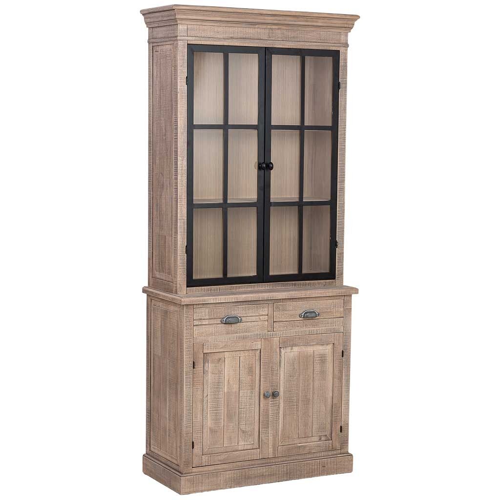 Vitrina de madera marrón 87x40x198h cm