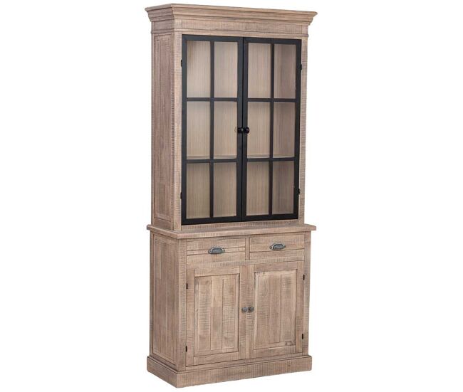 Vitrina de madera marrón 87x40x198h cm