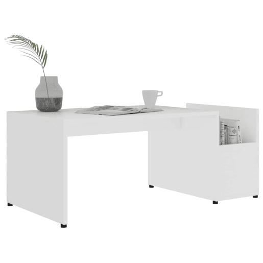 Mesa de Centro, Mesa baixa, 90x45x35 cm derivados de madeira branco