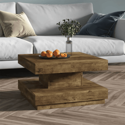 Mesa de Centro, Mesa baixa, 60x60x35 cm MDF castanho-escuro