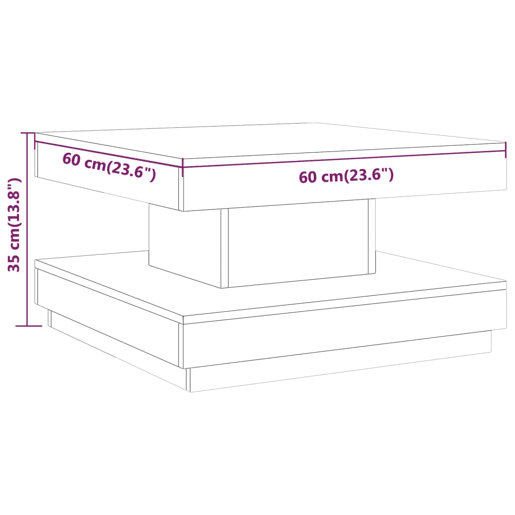 Mesa de Centro, Mesa baixa, 60x60x35 cm MDF castanho-escuro