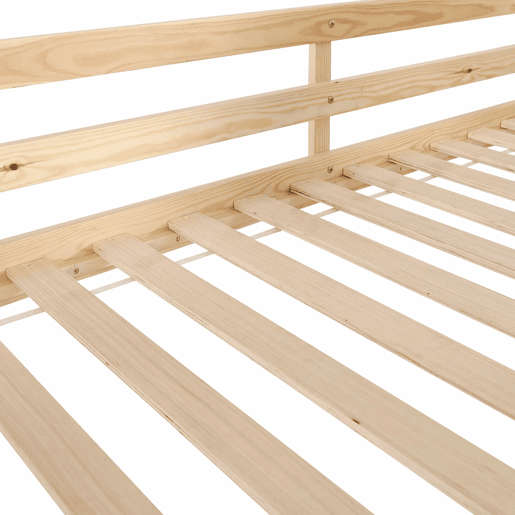 Cama alta infantil 90x200 - com compartimentos de arrumação e gavetas, degraus resistentes, grade de segurança - Branco+Natural