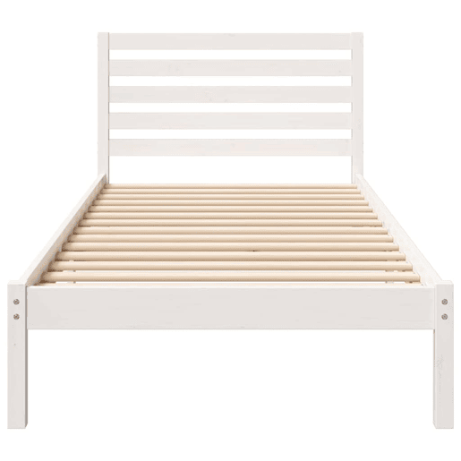 Estrutura de cama de solteiro com cabeceira - Branco 100 x 210 cm