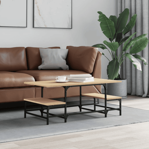 Mesa de Centro, Mesa baixa, 100x50,5x40 cm derivados madeira carvalho sonoma