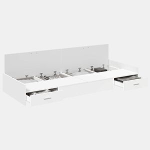 Estrutura de cama de solteiro para adultos Branco 80 x 200 cm Madeira processada