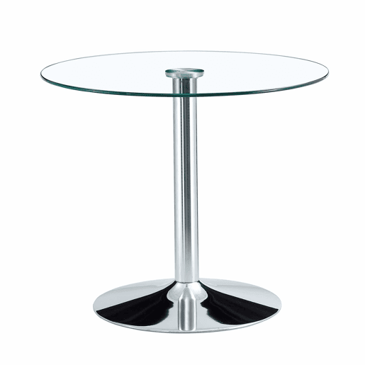 Mesa de centro redonda 85x76 cm - Design minimalista de luxo - Prateada e transparente