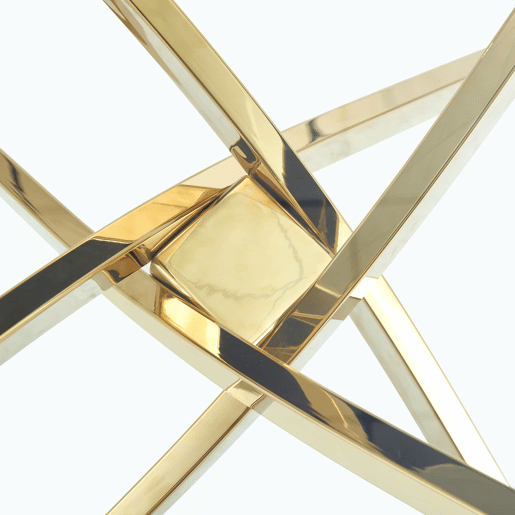 Mesa de jantar redonda de 88 cm - design moderno e minimalista em vidro temperado com estrutura metálica dourada, ideal para espaços pequenos (2 a 4 pessoas) - dourado transparente