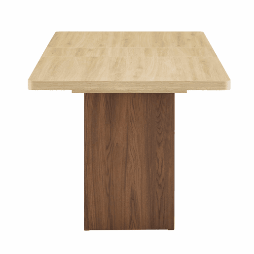 Mesa de jantar extensível 130160 cm - com espaço de arrumação, estrutura em MDF, para 4-8 pessoas - cor madeira naturalnogueira