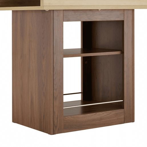 Mesa de jantar extensível 130160 cm - com espaço de arrumação, estrutura em MDF, para 4-8 pessoas - cor madeira naturalnogueira