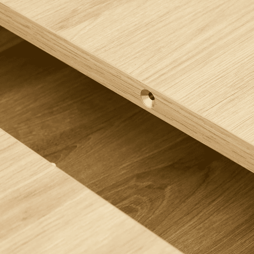 Mesa de jantar extensível 130160 cm - com espaço de arrumação, estrutura em MDF, para 4-8 pessoas - cor madeira naturalnogueira