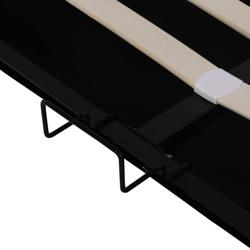 Cama estofada 160*200 - Cama com arrumação hidráulica, candeeiro direcionável e carregador USB, cabeceira acolchoada, padrão xadrez, estrutura em aço - cinzento