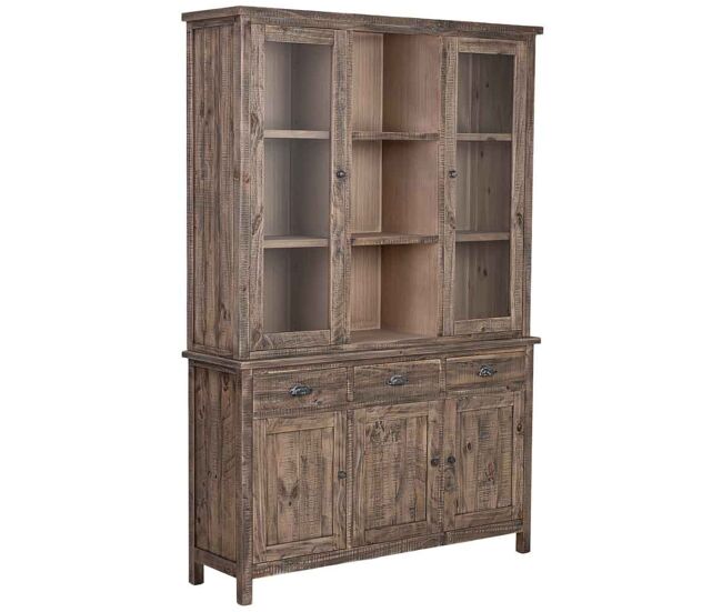 Vitrina de madera marrón 140x40x205h cm