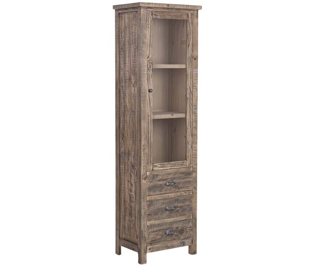 Vitrina de 1 puerta de madera marrón 58x40x200h cm