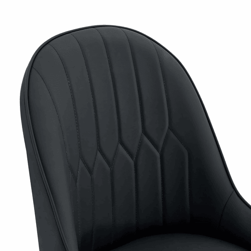 Conjunto de 2 cadeiras em PU - encosto com padrão em forma de raio, impermeáveis, resistentes, de fácil manutenção, almofada espessa de alta elasticidade - preto